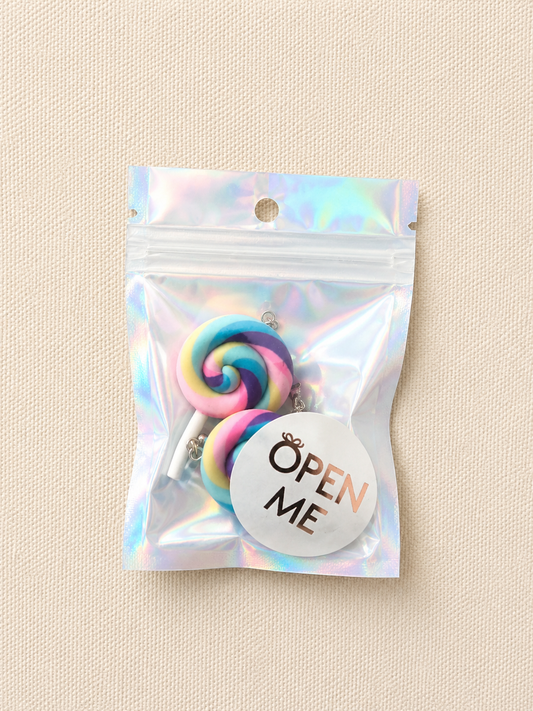 🍭 Swirl Lollipop Earrings – Sweet Candy Dangle