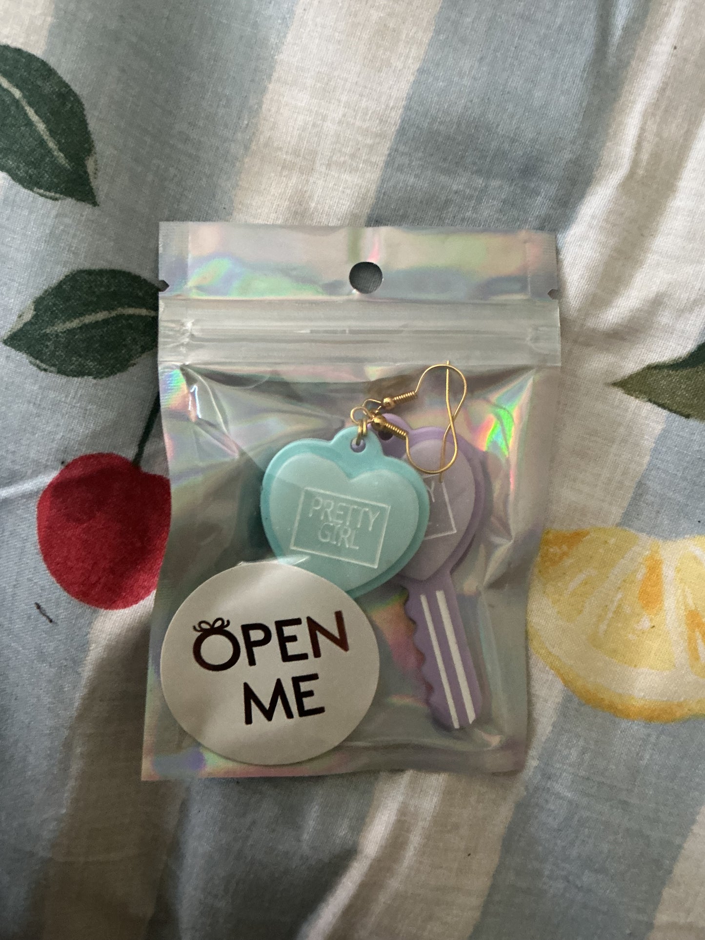 💚 Pretty Girl Heart Key Earrings ❤️