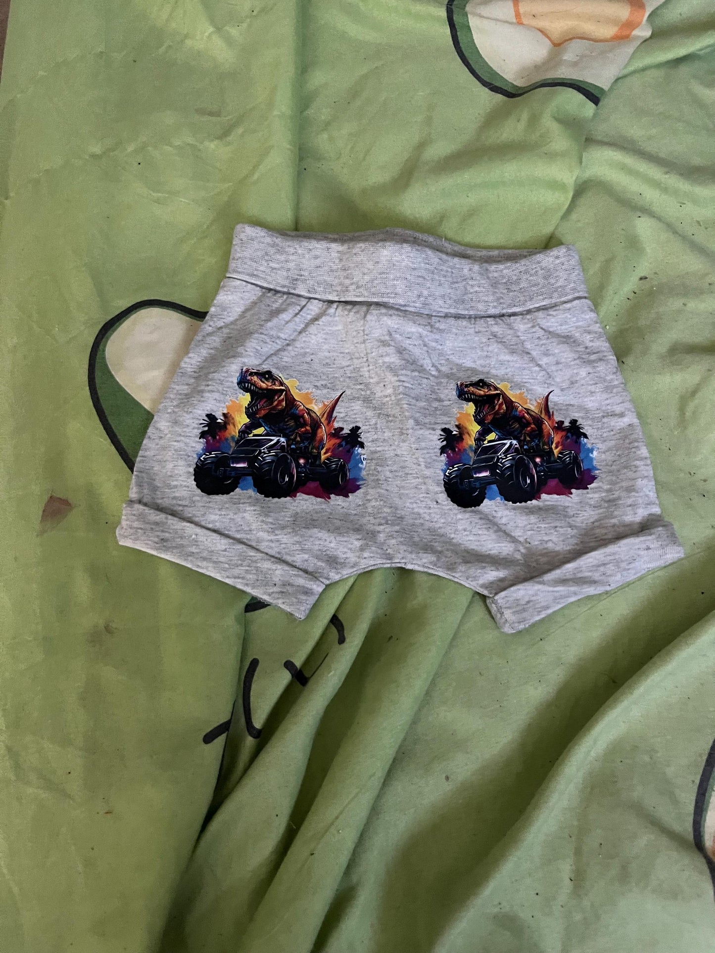 Highland Cow or Dino Truck Baby Shorts: Soft Cotton Unisex Summerwear