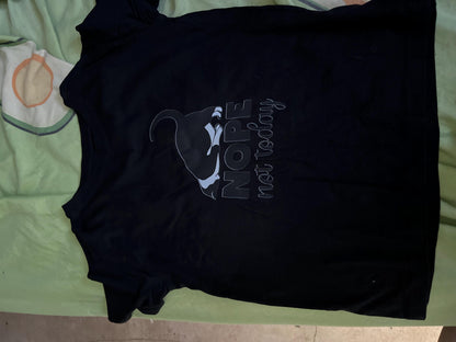 Funny Lazy Cat T-Shirt: NOPE Not Today - Comfy Cotton Kids Tee
