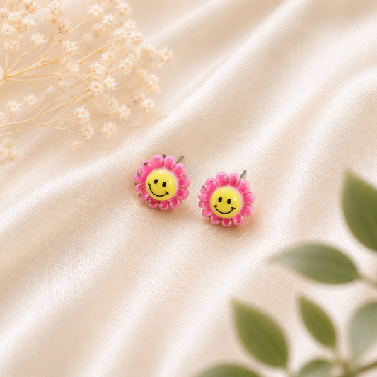 Smiley Flower Studs