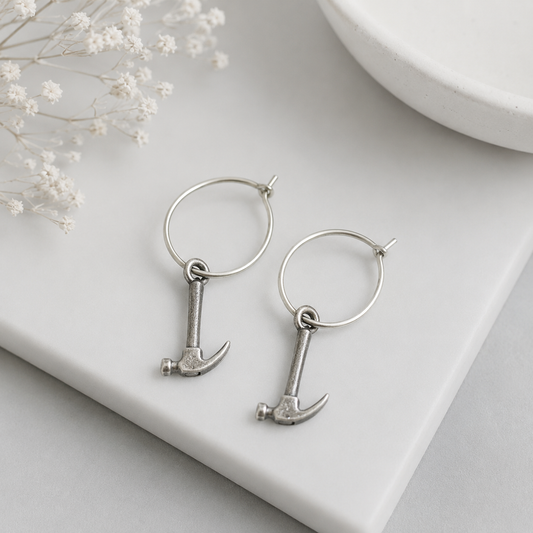 Silver Hammer Hoops