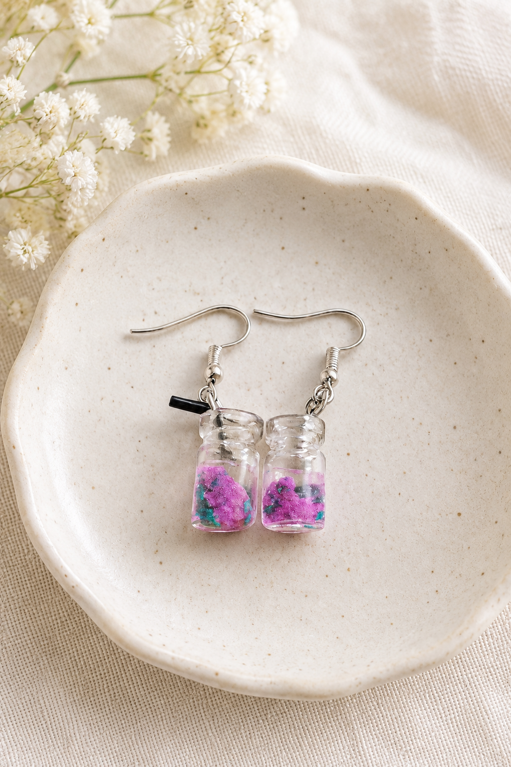Mini Jar Drink Earrings – Lemonade, Watermelon, and More!
