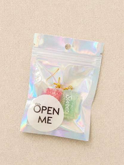 🍭 Candy Bag Earrings – Sweet Treat Dangle