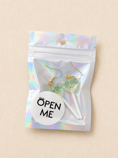 Heart Lollipop Earrings – Glitter Charm