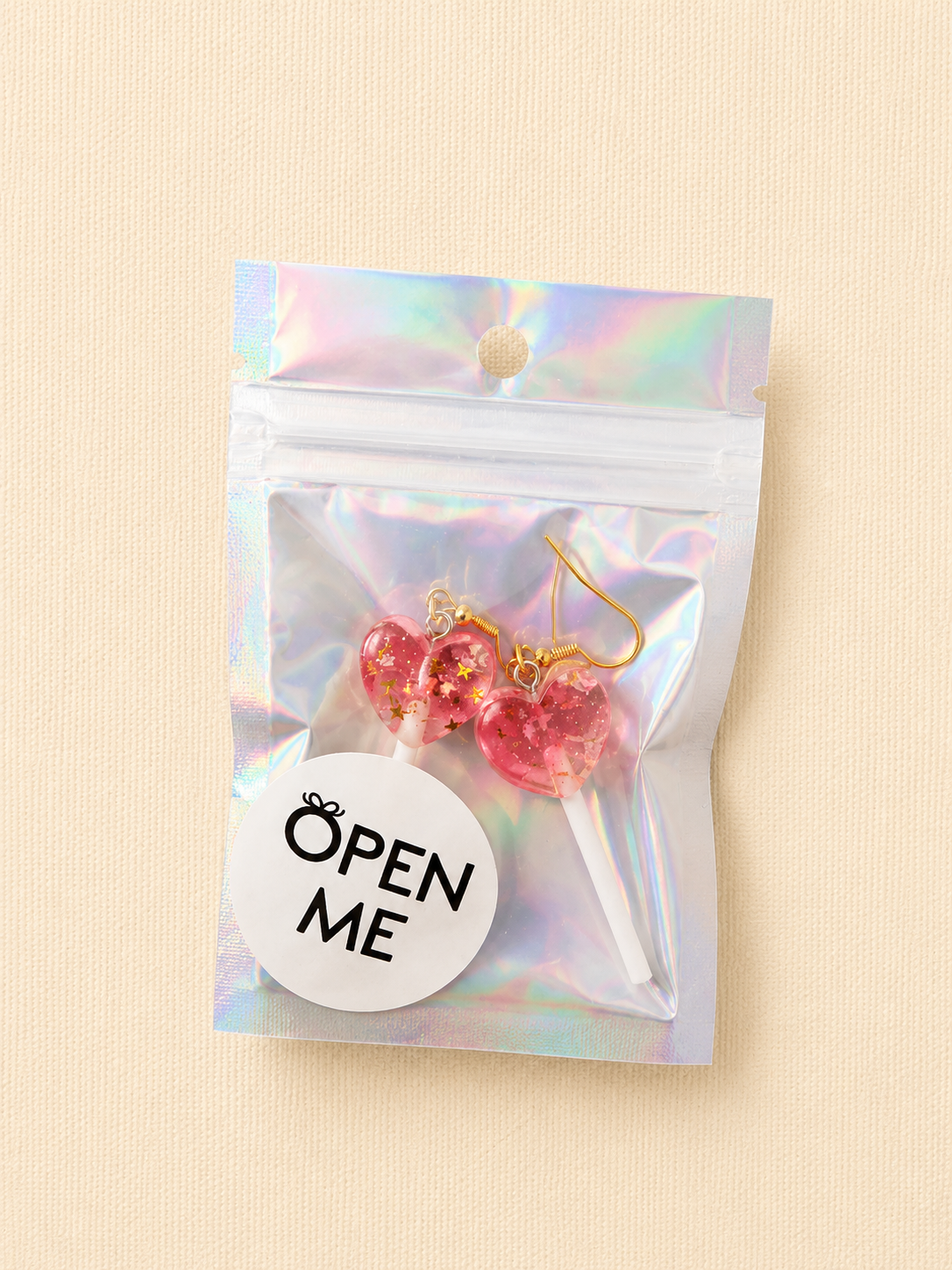 Heart Lollipop Earrings – Glitter Charm