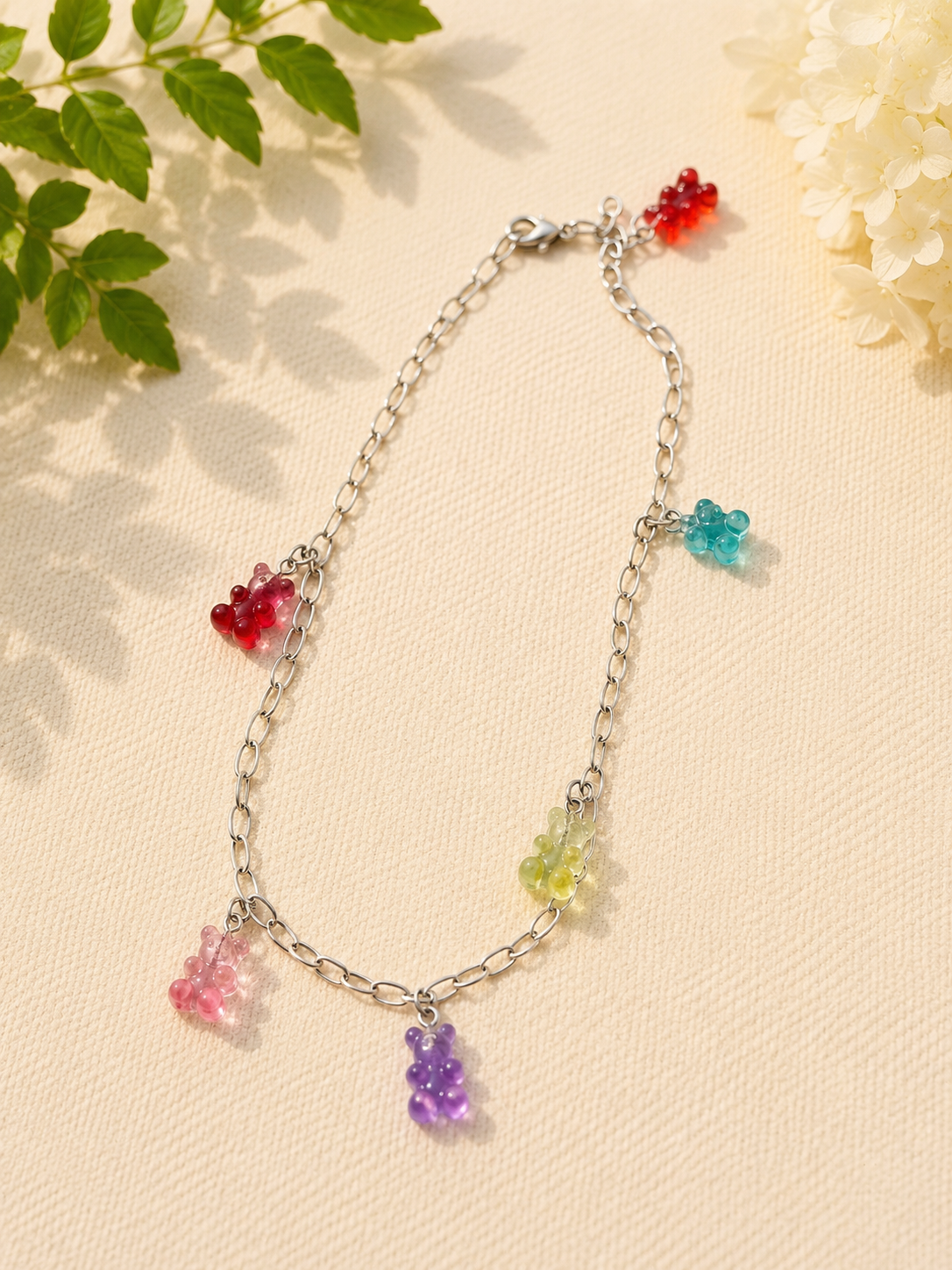 Mini Gummy Bear Necklace: Gummy Bear Colourful  Pendant Jewelry