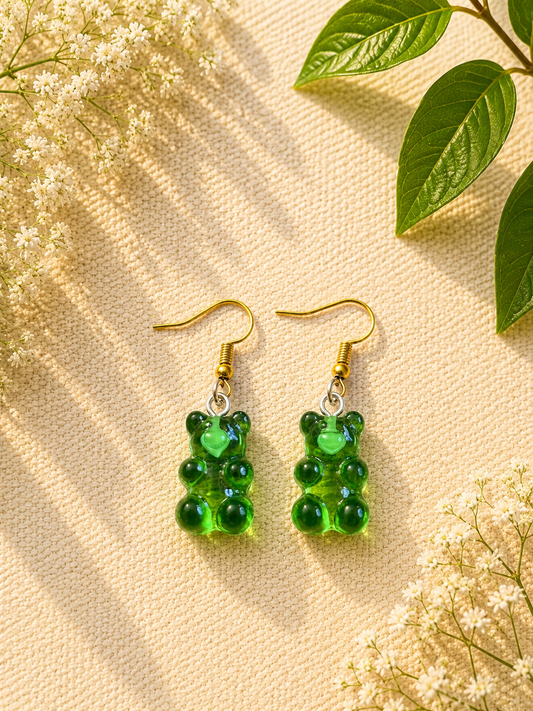 Colorful Gummy Bear Dangle Earrings: Playful Candy Jewelry