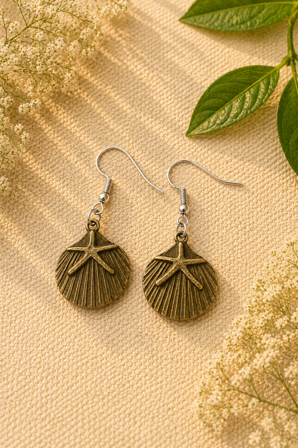 Seaside Shell Dangle Earrings | Gold & Bronze Ocean-Inspired Jewelry | Beach Boho Gift
