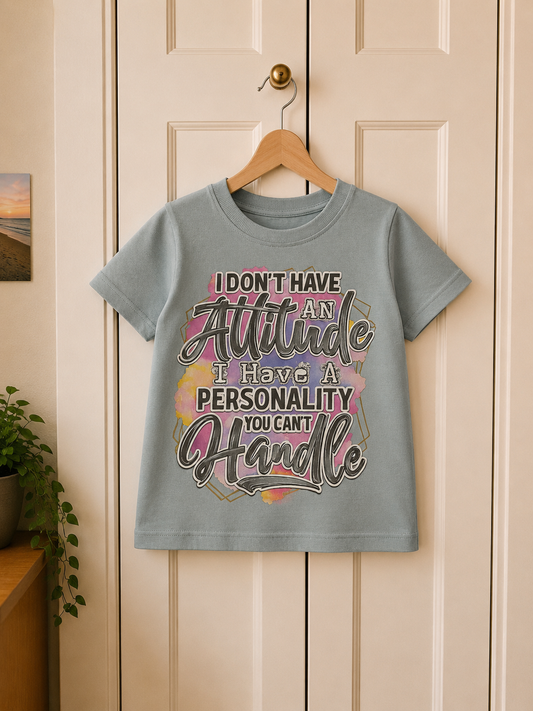 Funny Kid's T-shirt: "I Don't Have an Attitude"