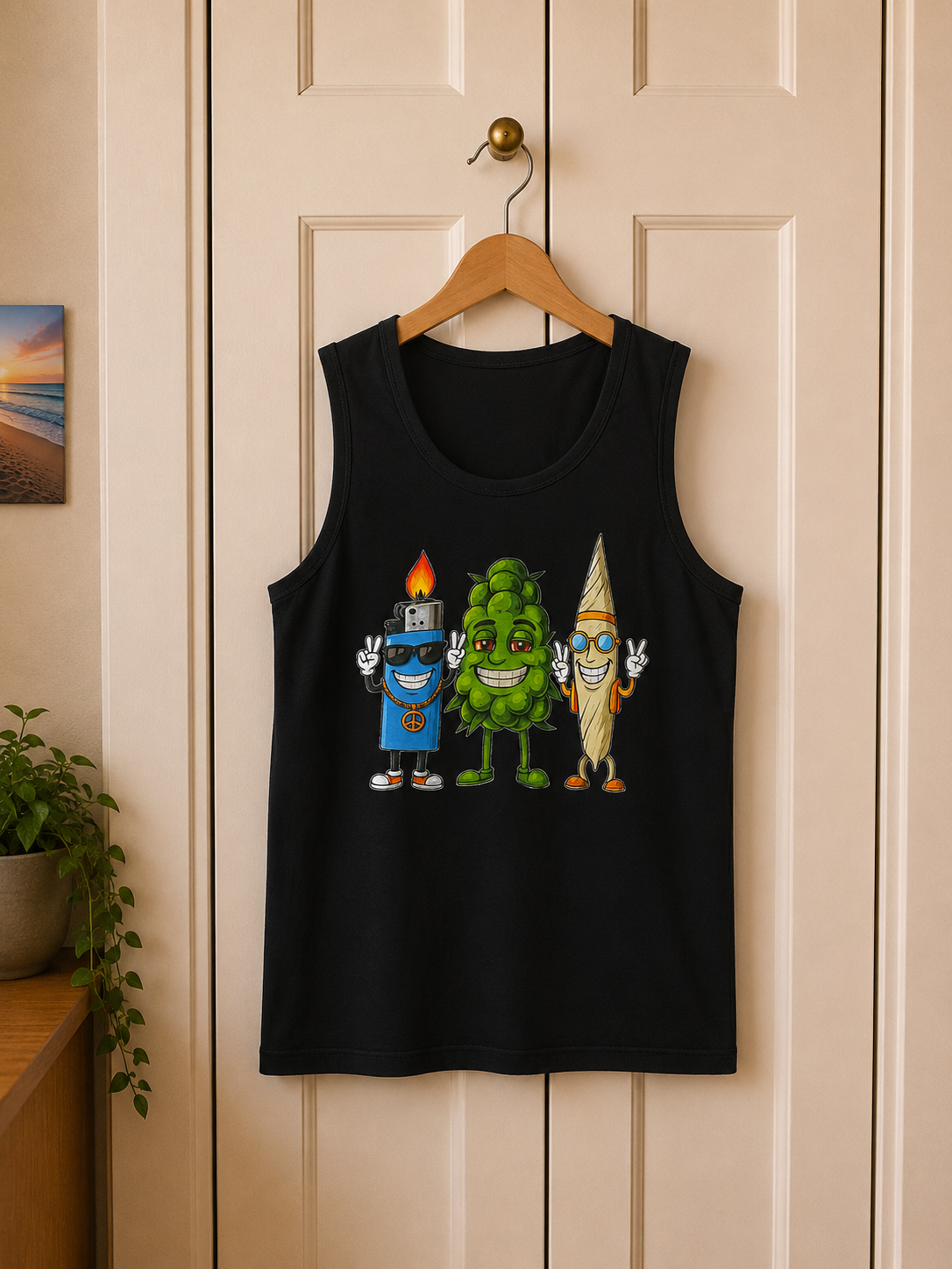 Men Graphic Tank Tops | Funny Weed Cartoon Tank | Dope Streetwear