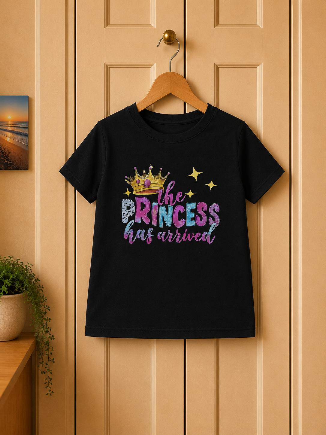 Girls "The Princess Has Arrived" Glitter Tee - Size 16 Birthday Shirt