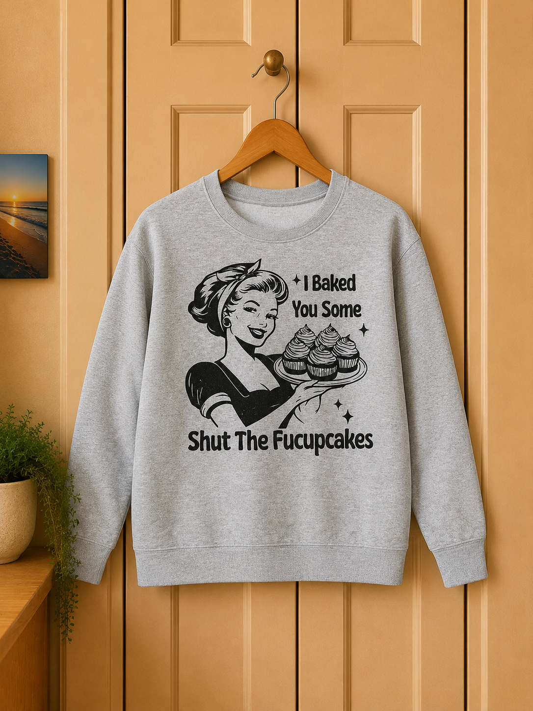 Funny Grey Jumpers | “Glorious Disaster” “Shut the Fucupcakes” Crewnecks | Unisex Humour Sweaters | Sassy & Sarcastic Gifts