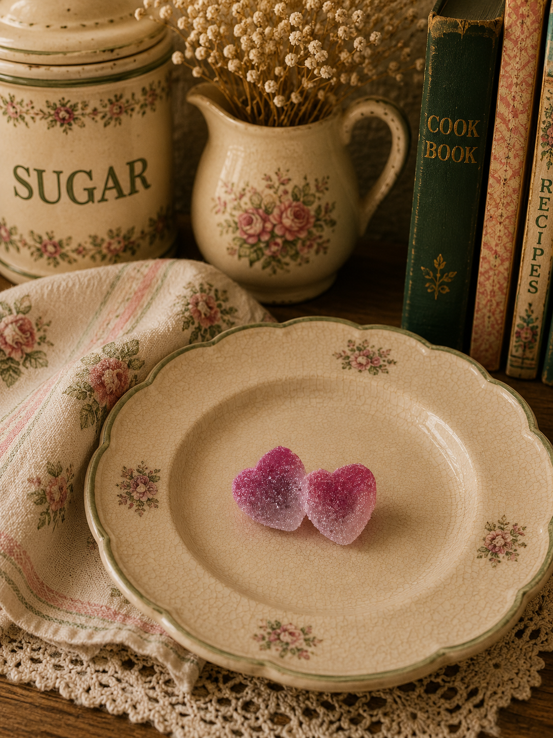 Frosted glass look heart studs