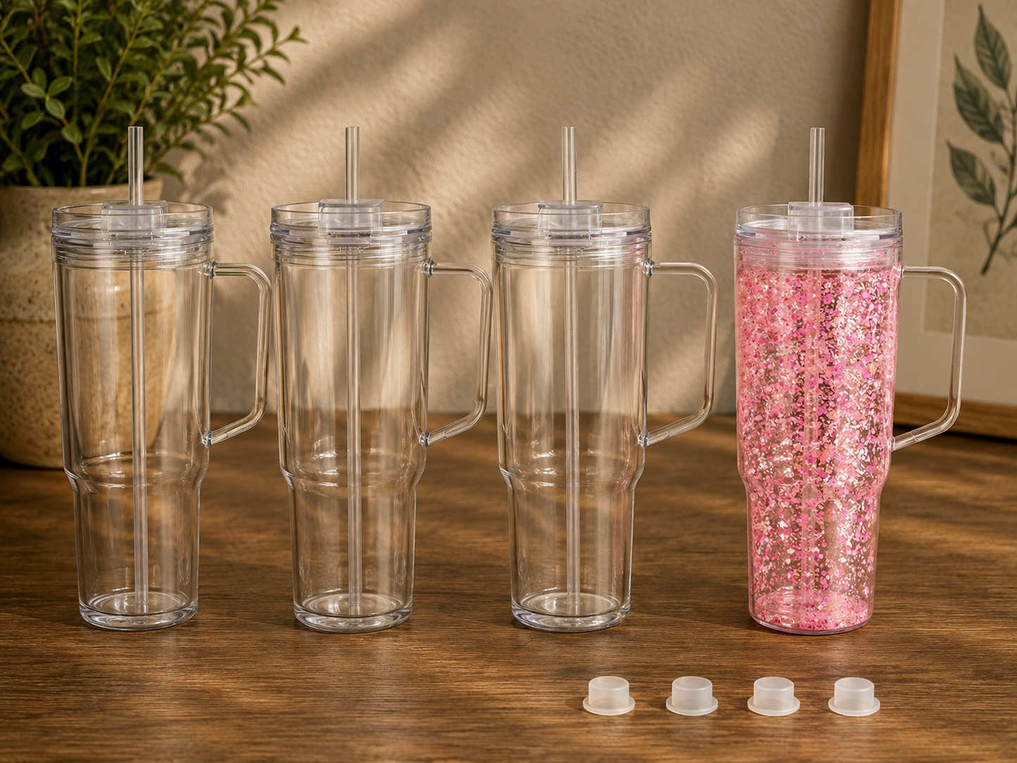 40 Oz travel tumbler acrylic snow globe