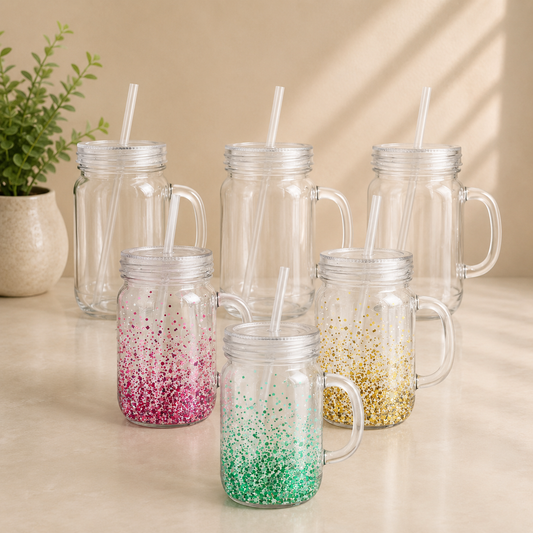 16 Oz acrylic mason jar tumbler snow globe