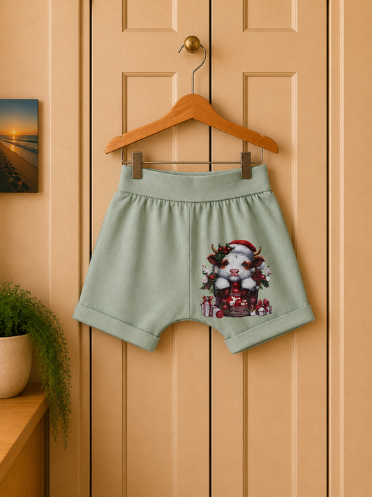 Highland Cow or Dino Truck Baby Shorts: Soft Cotton Unisex Summerwear