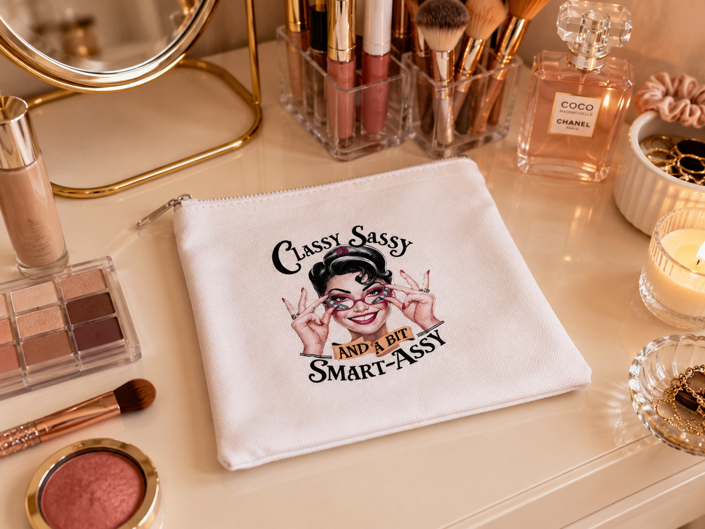 Canvas Zipper Pouch: Small Makeup Bag, Pencil Case