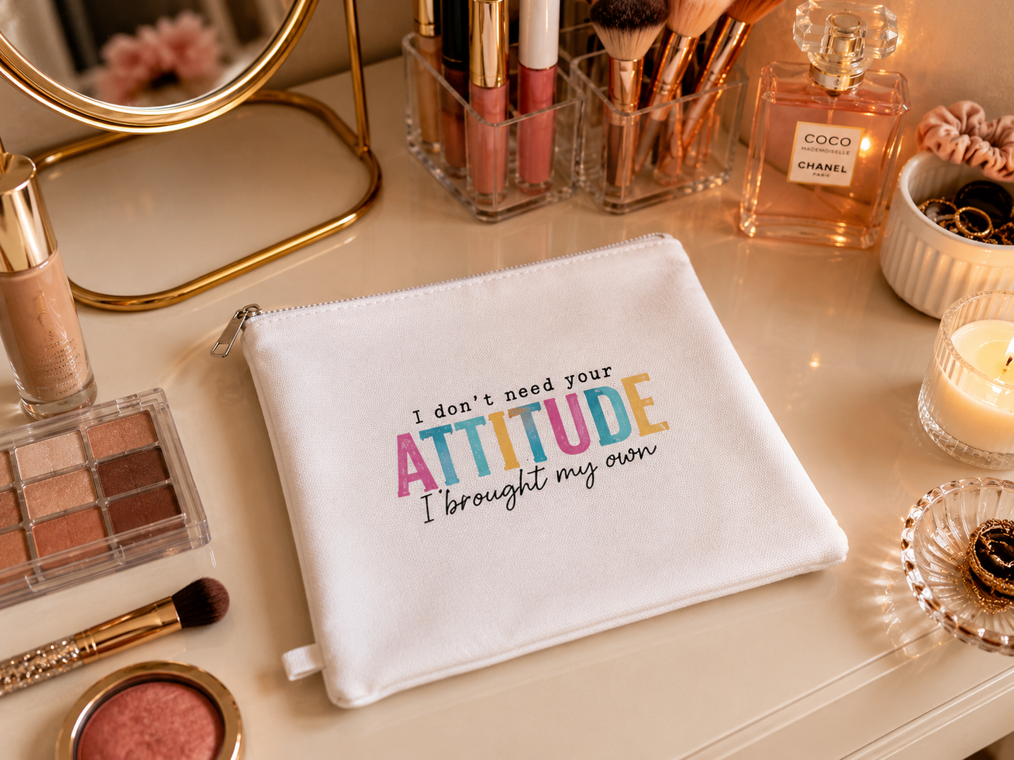 Canvas Zipper Pouch: Small Makeup Bag, Pencil Case