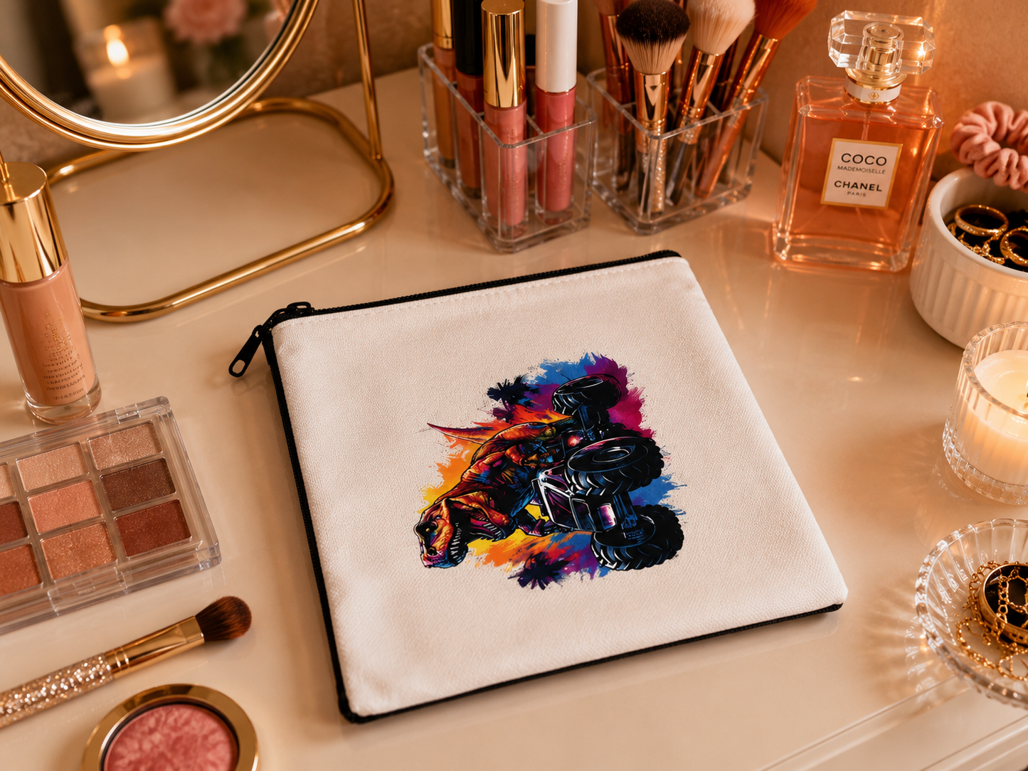 Canvas Zipper Pouch: Makeup Bag, Pencil Case, Small Travel Bag