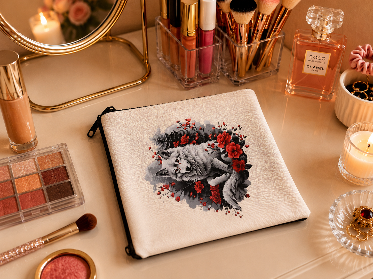 Canvas Zipper Pouch: Makeup Bag, Pencil Case, Small Travel Bag