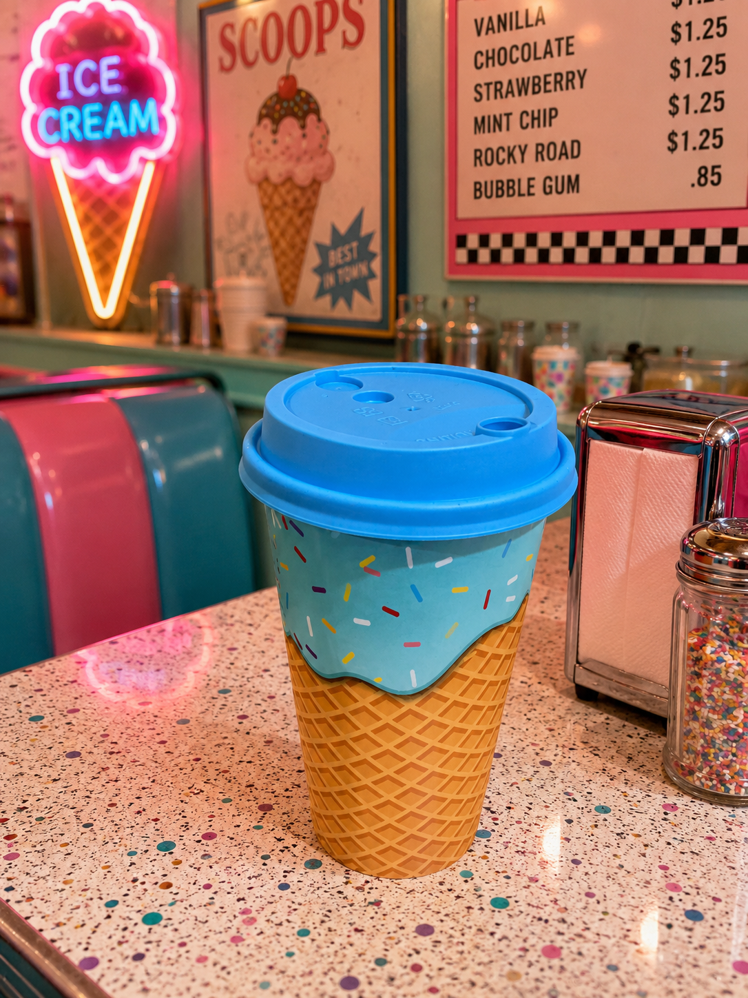 Ice Cream Sprinkles & Donut Print Tumbler