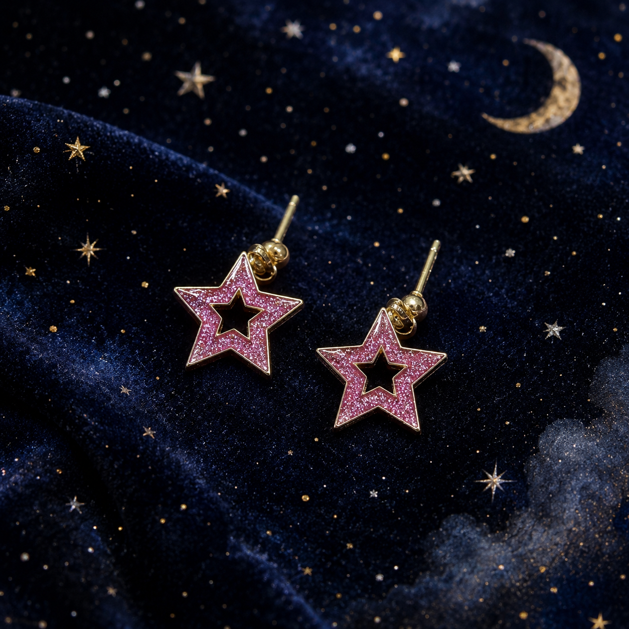 Pink Star Studs