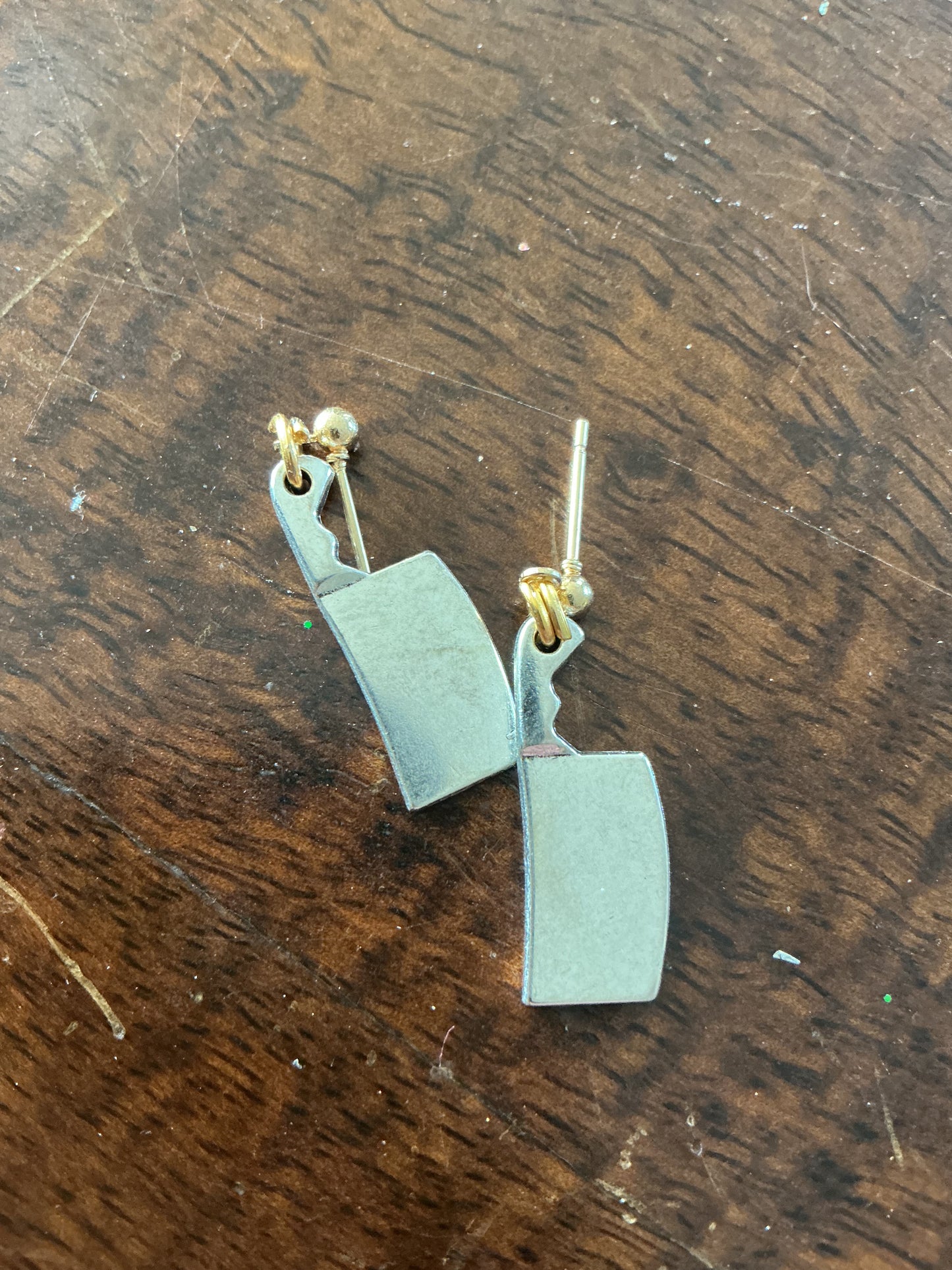 Silver Meat Cleaver Studs