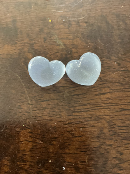 Blue Heart Studs