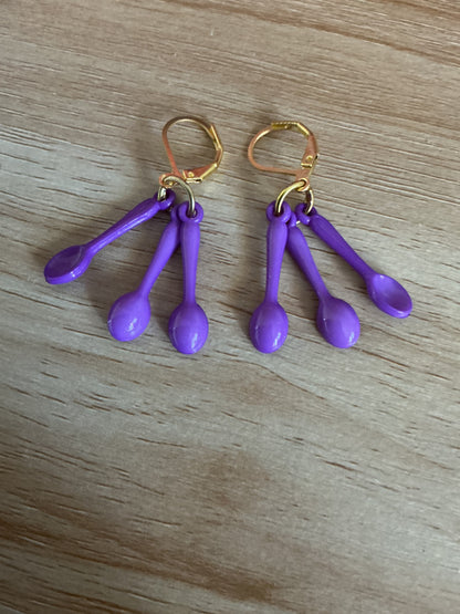 Tiny spoon dangle hoops