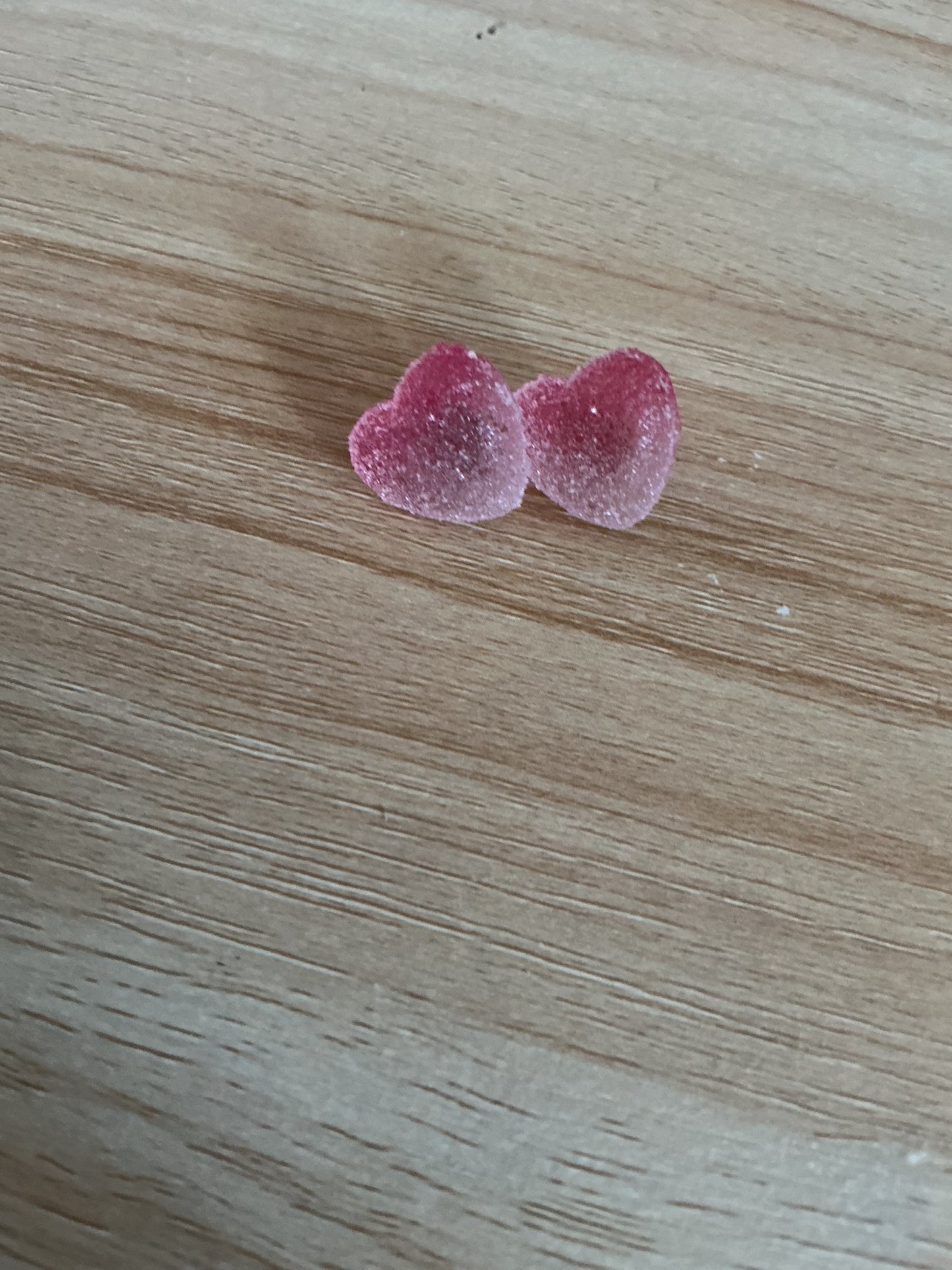 Frosted glass look heart studs
