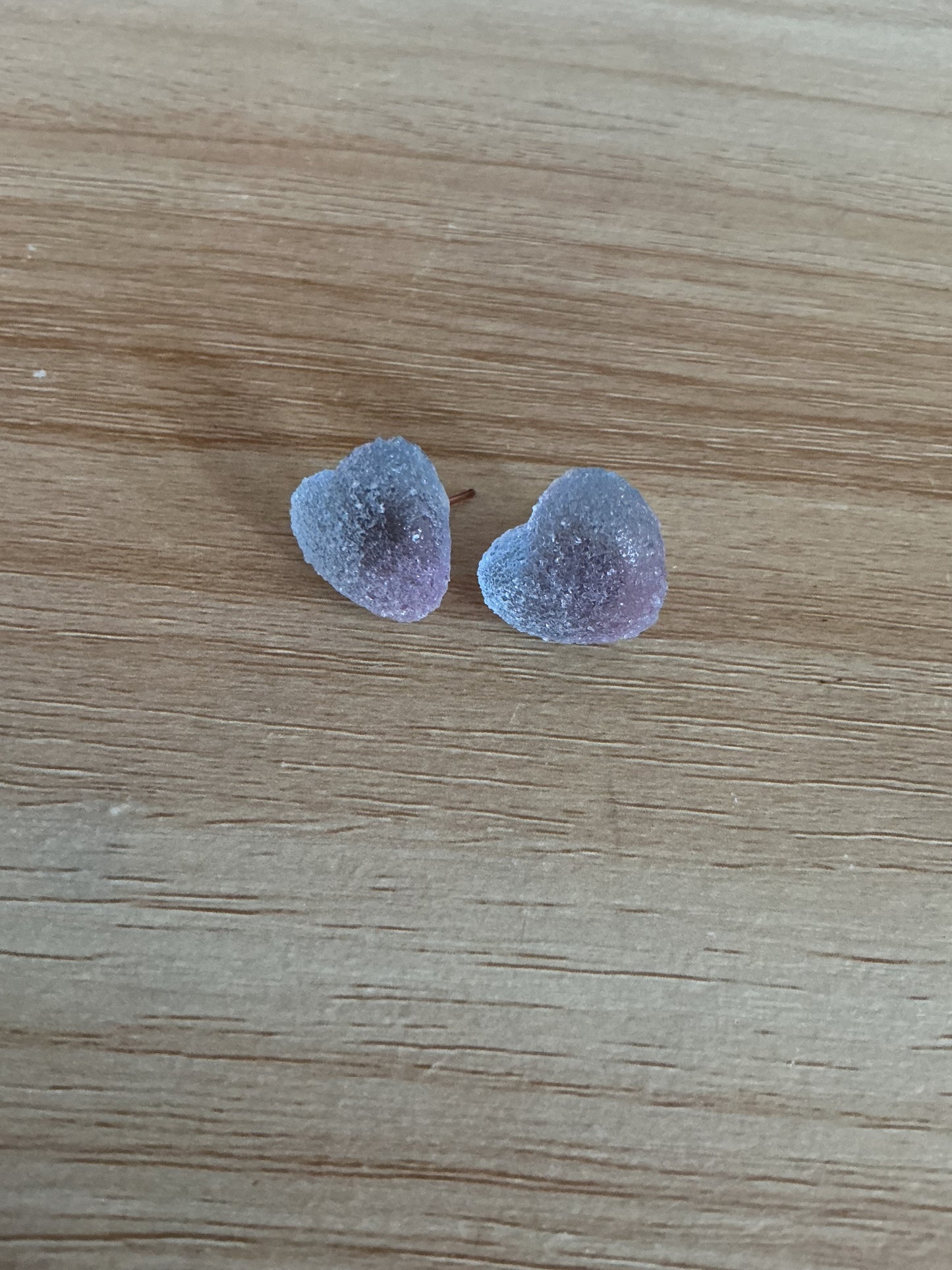 Frosted glass look heart studs
