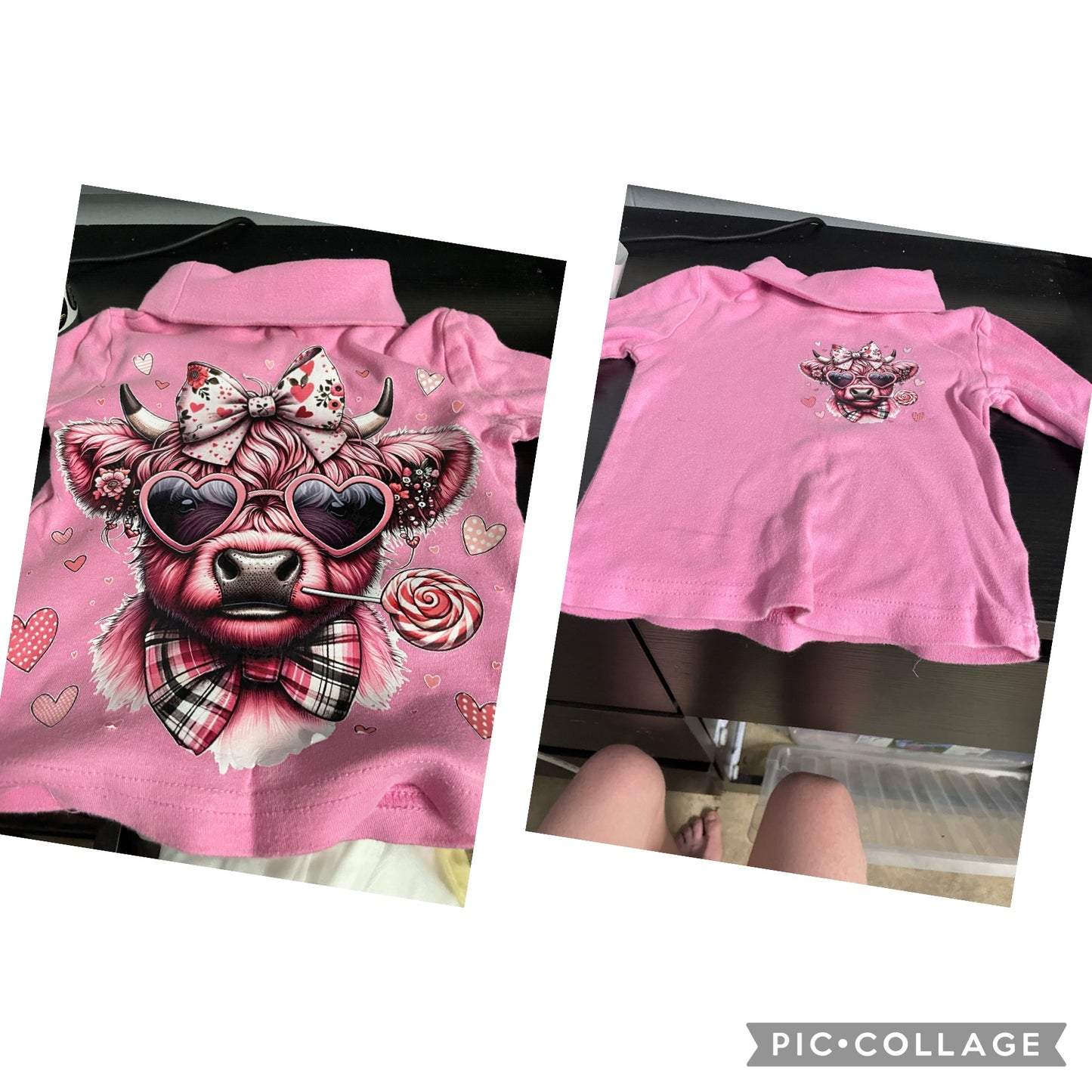 toddler highland cow turtle neck shirts