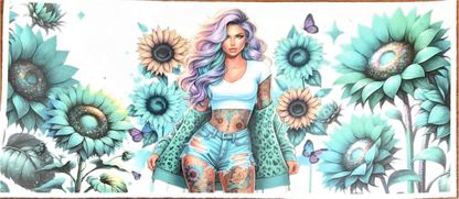 teal-sunflower-tattoo-girl