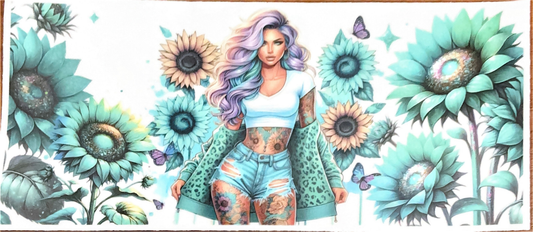 teal-sunflower-tattoo-girl