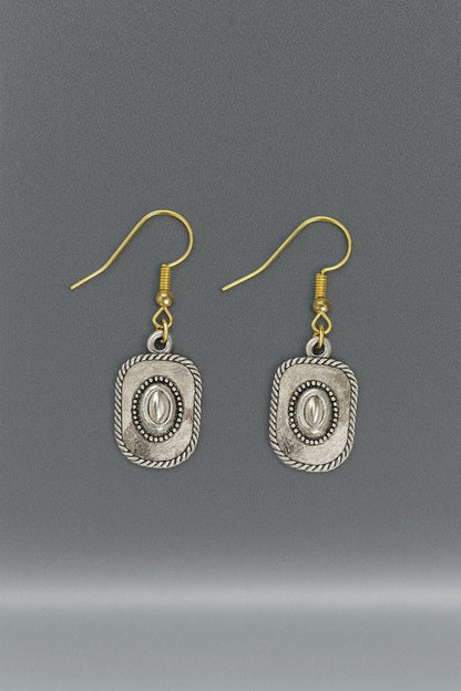 Silver Tone Concho Earrings: Rustic Western Dangle Jewelry